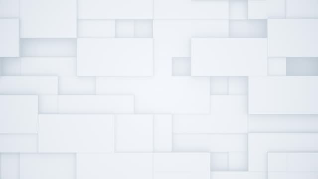 3d white geometric abstract background. Seamless looping animation 4k