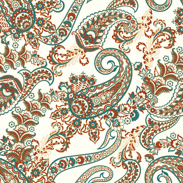 istock Paisley vector seamless pattern. Fantastic flower, leaves. Textile bohemian print. Batik painting. Vintage 1513356402