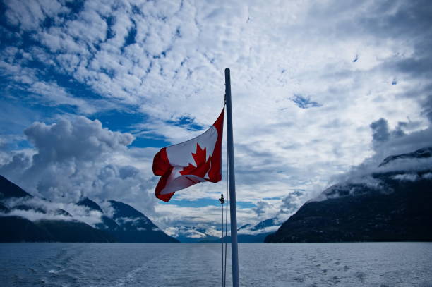 istock Canadian flag on the ferry 1513358561