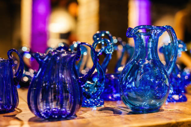 Murano glass handmade glassware at workshop in Murano, Italy. Traditional craft art