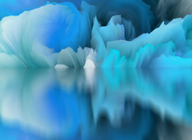 istock Abstract Landscape, surreal lake and reflections. art, creativity and imagination. 3d illustration 1513397671
