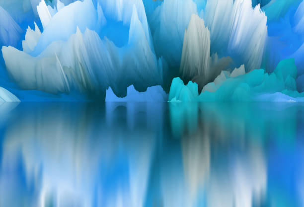 istock Abstract Landscape, surreal lake and reflections. art, creativity and imagination. 3d illustration 1513398231