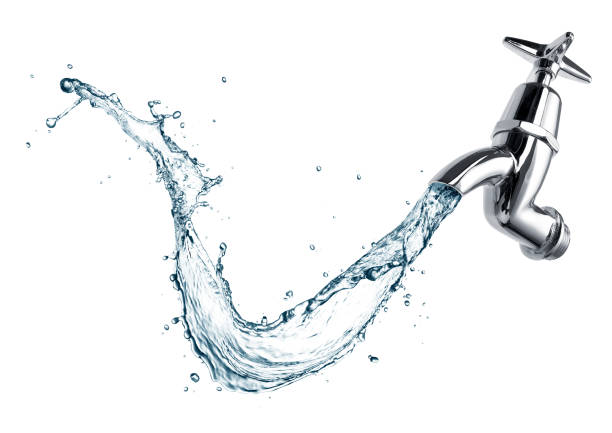 istock Water splash flowing out from tap or faucet 1513412122