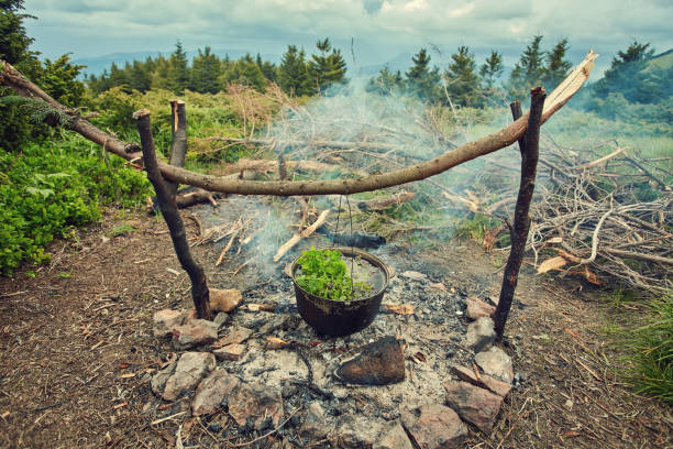 istock A fuming pot on the bonfire. herbal tea 1513455962