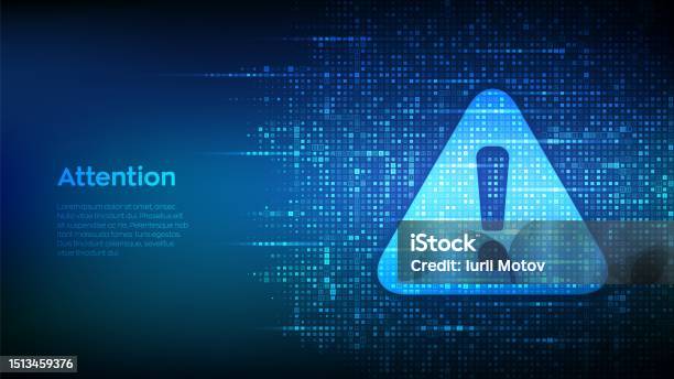 Attention Symbol Made With Binary Code Danger Sign Virus Alert Digital ...