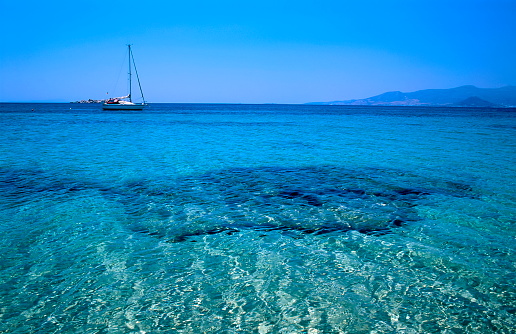 view of the wonderfull sea of Plaka in the Naxos island - Cicladi