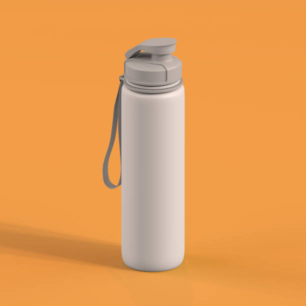 istock Monochrome Bottle on Orange Background, 3d Rendering 1513521410