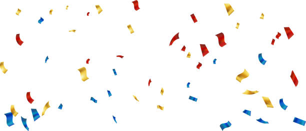 istock Colorful confetti and zigzag ribbon falling from above Streamers, tinsel vector 1513521992