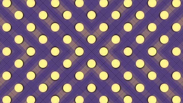Dynamically changing colorful yellow-purple background, optical illusion. Digital seamless loop animation. 3d rendering 4K