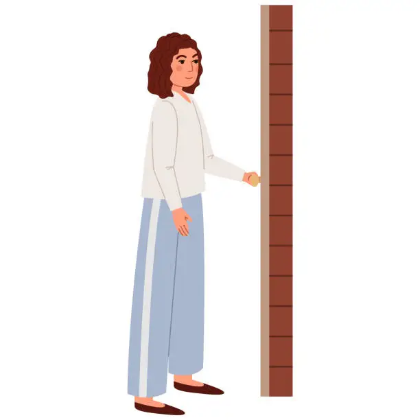 Vector illustration of People opening doors