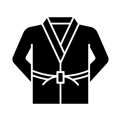 Karate black line and fill vector icon with clean lines and minimalist design, universally applicable across various industries and contexts. This is also part of an icon set.