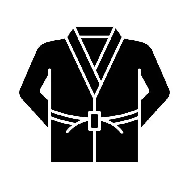 Vector illustration of Karate Black Line & Fill Vector Icon