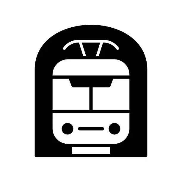 Vector illustration of Metro Black Line & Fill Vector Icon