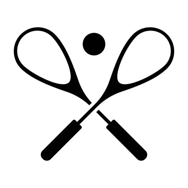 Vector illustration of Racquetball Black Line & Fill Vector Icon
