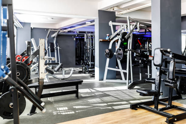 istock Sporting equipment in a modern gym. 1513655604