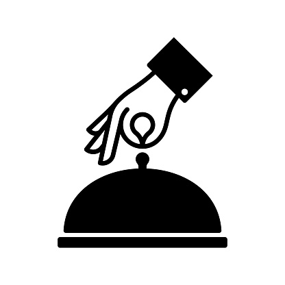 Diner black line and fill vector icon with clean lines and minimalist design, universally applicable across various industries and contexts. This is also part of an icon set.