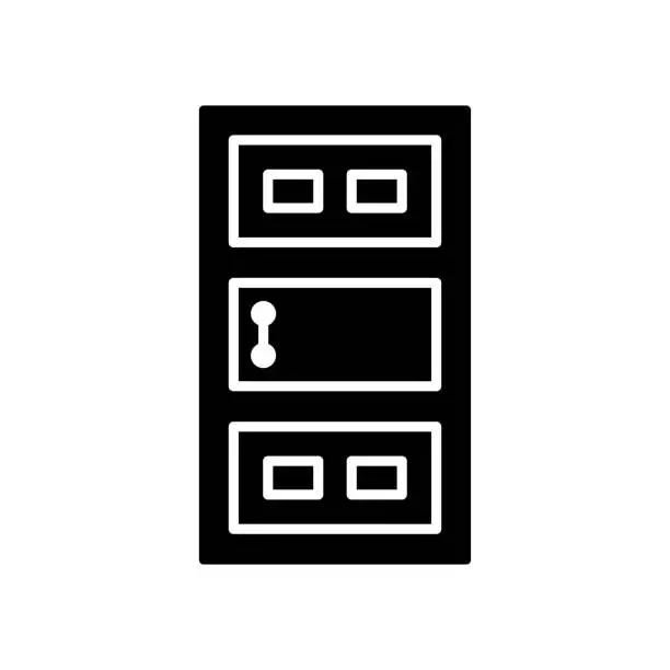 Vector illustration of Door Black Line & Fill Vector Icon