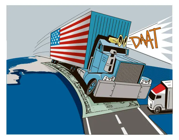 Vector illustration of no one can stand in the way of the American economy