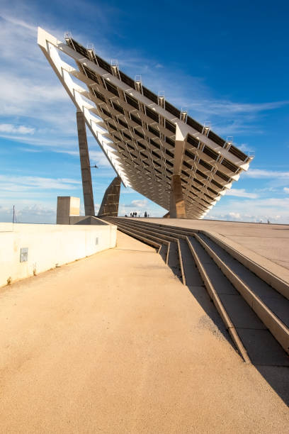 istock Solar panels pergola in Barcelona's Forum Harbor Port 1513664209