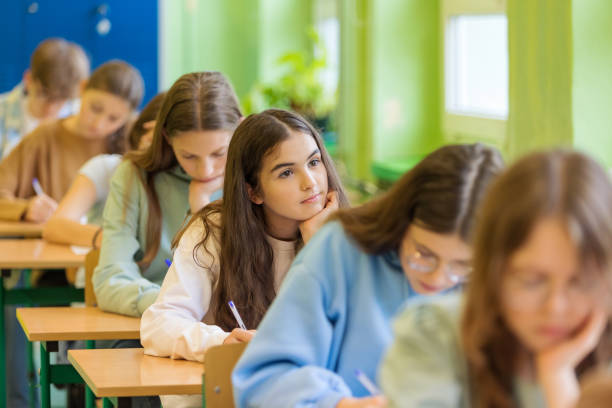 istock Female high school students during exam 1513729225
