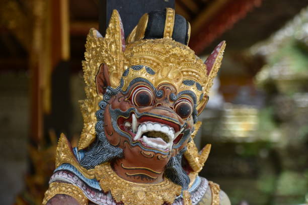 istock Hanuman Monkey God with Gold Costume Statue 1513777808