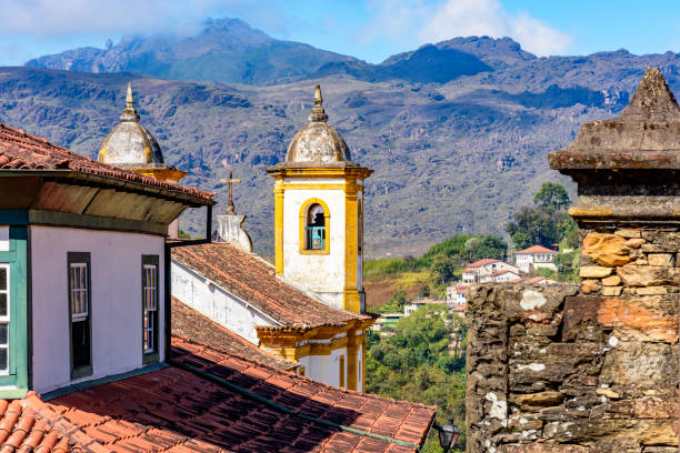 istock Historical colorful church with mountains 1513781095