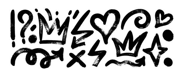 istock Collection of brush drawn symbols. 1513798313