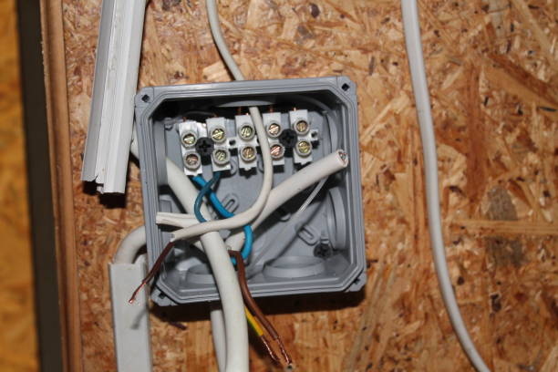 istock Installation of a junction box and an electrical outlet 1513807278