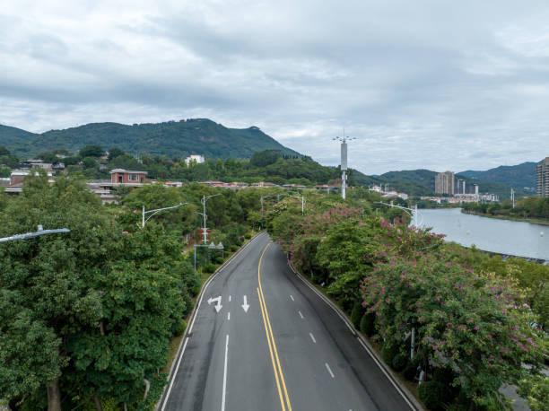 A road in urban green belts