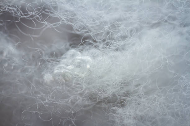 istock Extreme macro of polyester stable fiber 1513851037