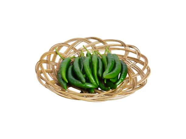 Green Chili Pepper Isolated on White Background