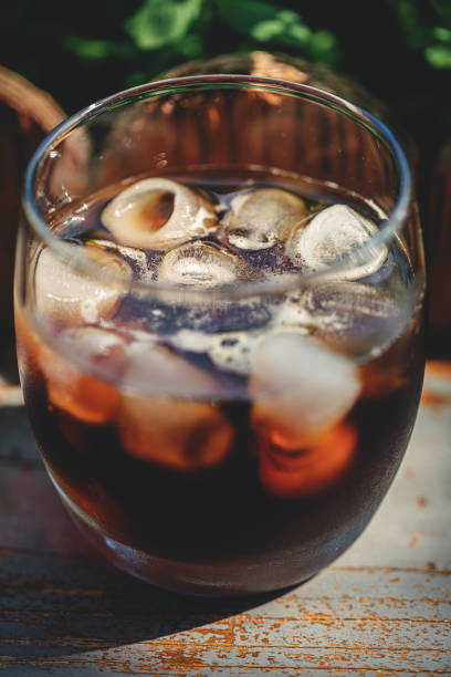 Ice Coffee On Wood Board