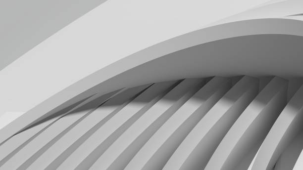 istock The contrast between sharp and linear contemporary art flats and curves is effective Gray abstract, elegant and modern 3D rendering image 1513897388