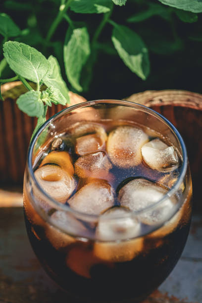 Ice Coffee On Wood Board