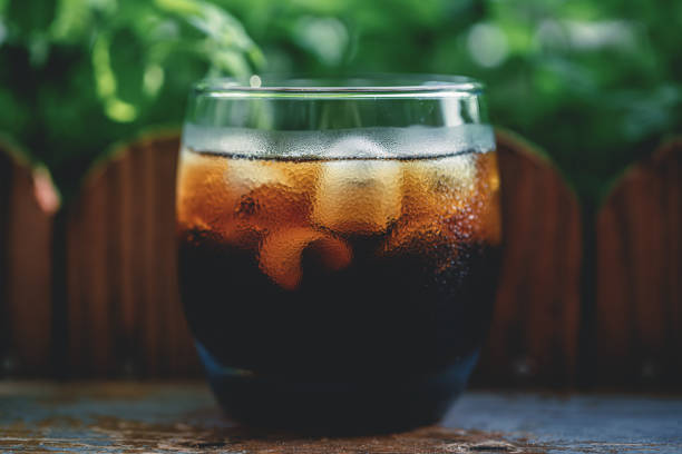 Ice Coffee On Wood Board