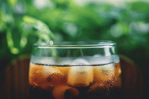 Ice Coffee On Wood Board Macrophotography