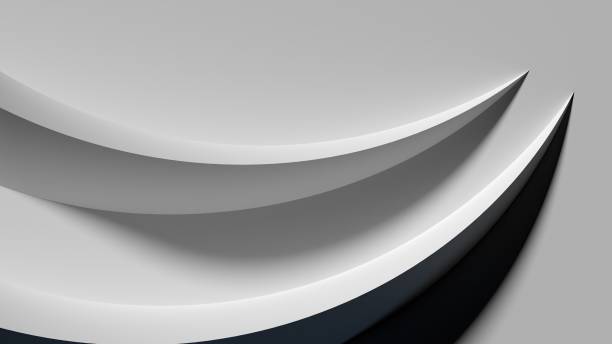 istock A sharp, linear modern art-like harmony of flats and curves is wonderful. An abstract, elegant, and modern 3D rendering image in gray. 1513910765