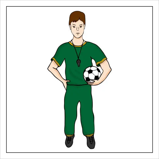 Vector illustration of Cartoon Footballer
