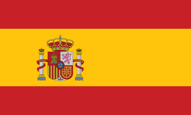 Spain flag. Vector illustration EPS10 Spain flag, flat layout. Vector illustration EPS10 the flag of the madrid spain stock illustrations