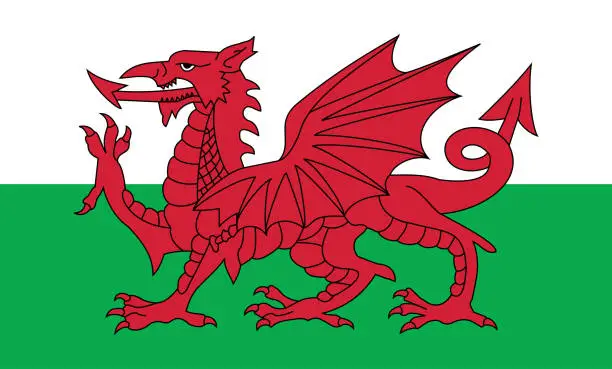 Vector illustration of Wales flag. Vector illustration EPS10