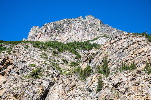 A craggy mountainside at Glacier National Park in Montana.