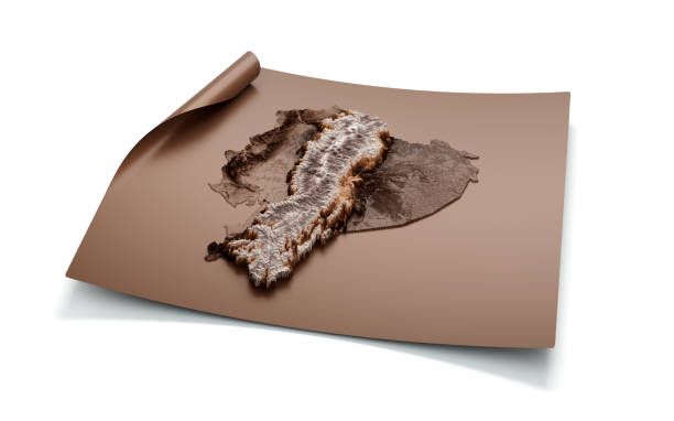 istock Map Of Ecuador Old Style Brown On Unrolled Map Paper Sheet On White Background 3d illustration 1514059536