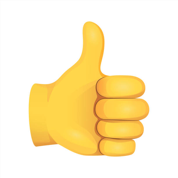 ilustrações de stock, clip art, desenhos animados e ícones de thumbs up hand emoji icon illustration sign. human gesture vector symbol emoticon design vector 10 eps. - boa