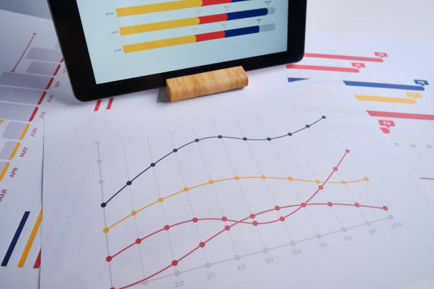 istock Financial graphs, statistics diagram and data. Annual presentation, infographic. Economic report, accounting. Growth analysis, business success. Analytics and management. Investments and technology 1514100595