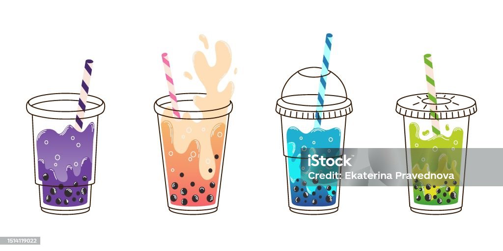 4 Tea Image 4 Bubble Tea Stock Illustration - Download Image Now - Bubble Tea ...