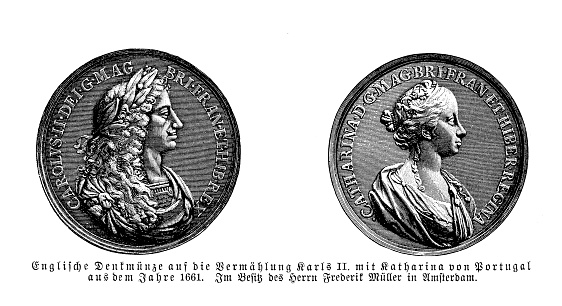English votive medal for the marriage of Charles II with  Catherine of Braganza, 1661