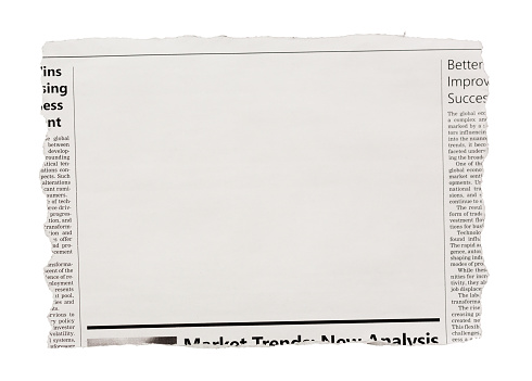 Newspaper clipping with blank space for your copy