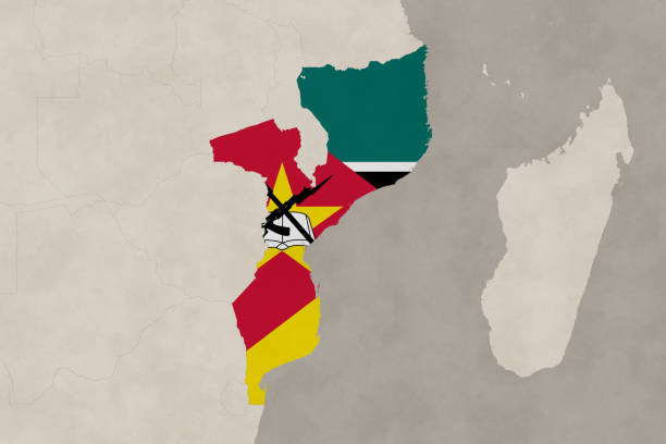 istock Africa map series with Mozambique, old paper, with flag 1514197979