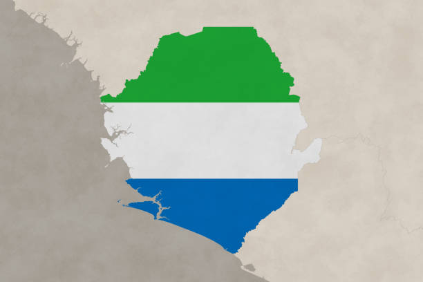 istock Africa map series with Sierra Leone, old paper, with flag 1514198008