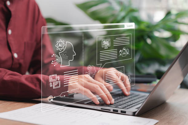 istock Education technology and AI Artificial Intelligence concept, Teacher women use the laptop smart chat with Ai chat OpenAI generate. Development of an education online interface of the future 1514205943